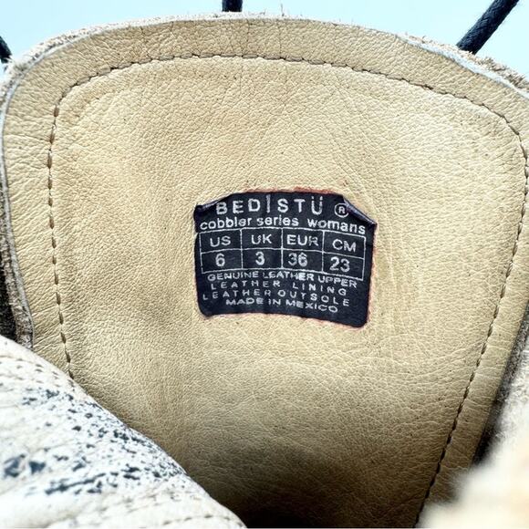 Bed Stu Fiona Cobbler Series Buckled Heeled Moto Boot In Pewter Black Size 6 - Picture 13 of 15